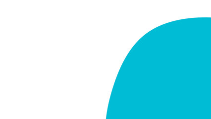 Minimalist graphic background featuring a vibrant turquoise blue curve against a clean white canvas. Ideal for branding, presentations, or modern design projects.