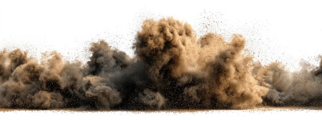A powerful explosion of dust and dirt