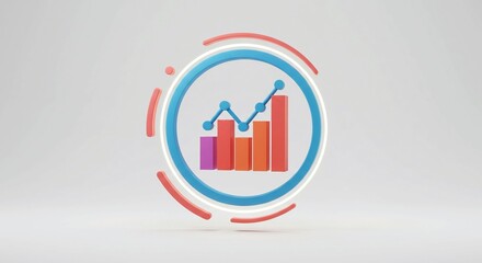 Abstract growth chart logo with rising bar graph and line chart.