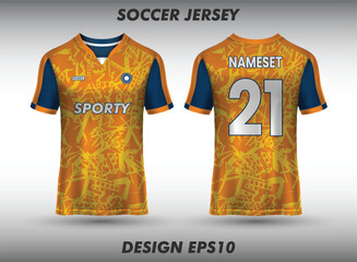 Football jersey design for sublimation jersey template front and back view of sports jersey