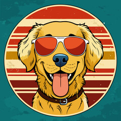 logo con un cane che indossa occhiali da sole 01