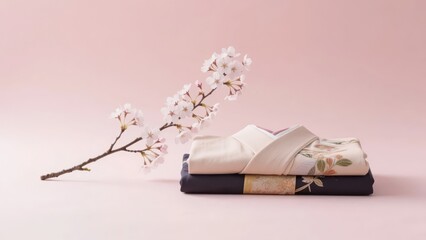 A Japanese Coming - of - Age Day kimono with exquisite patterns, adorned with a cherry blossom branch, fully shows Japanese traditional aesthetics and the solemnity of Coming - of - Age Day.