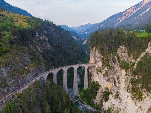 The Landwasser Viaduct (German: Landwasser Viadukt) is a single-track, six-arch curved limestone railway viaduct.