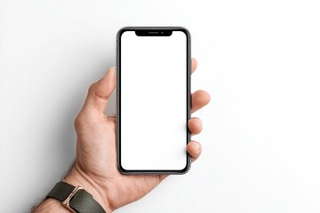 Smartphone held in hand, blank screen (1)