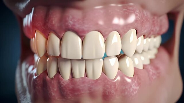 Close Up View Of Teeth With Gum Inflammation