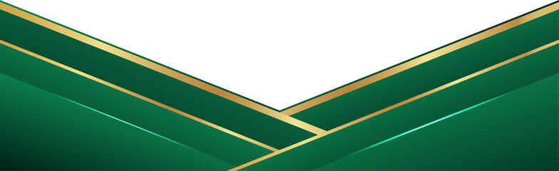 Abstract Emerald Green and Gold Geometric Background