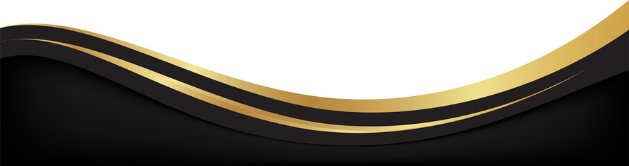Abstract Black and Gold Wave Background Design