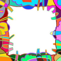 Colorful geometric shape. Abstract retro children style art element for kids, trendy design with geometry mosaic shapes. Simple childish patchwork clip art decoration