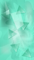 Pointed and fluid shapes in aquamarine green background