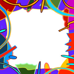 Colorful geometric shape. Abstract retro children style art element for kids, trendy design with geometry mosaic shapes. Simple childish patchwork clip art decoration