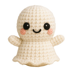 A cute collection of Halloween crochet clipart featuring amigurumi-style plush designs such as pumpkins, ghosts, bats, skeletons, witches, and candy. Each element is hand-crafted.