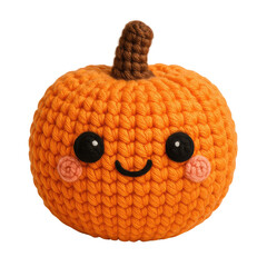 A cute collection of Halloween crochet clipart featuring amigurumi-style plush designs such as pumpkins, ghosts, bats, skeletons, witches, and candy. Each element is hand-crafted.