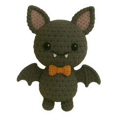 A cute collection of Halloween crochet clipart featuring amigurumi-style plush designs such as pumpkins, ghosts, bats, skeletons, witches, and candy. Each element is hand-crafted.
