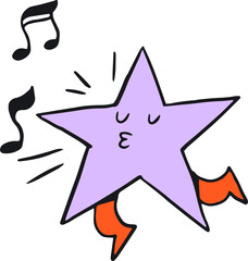 Obraz premium Christmas star cartoon character