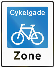 Denmark road sign - Bicycle boulevard starts