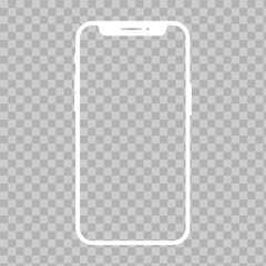 Set of black Smartphone icons. Simple Mobile Phone icon template. White and black. Vector illustration
