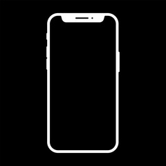 Set of black Smartphone icons. Simple Mobile Phone icon template. White and black. Vector illustration
