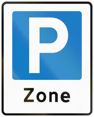 Fototapeta premium Danish indicatory road sign - Parking zone