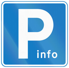 Danish indicatory road sign - Parking zone information
