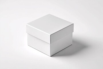 A dessert box mockup with blank label space, centered on a white background with soft drop shadow
