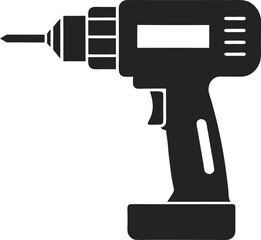 Cordless Drill Driver Silhouette for DIY Projects and Construction Tasks Power Tool Precision and Versatility