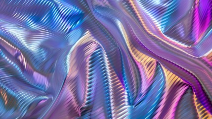 Abstract iridescent blue and purple fabric with glitter texture