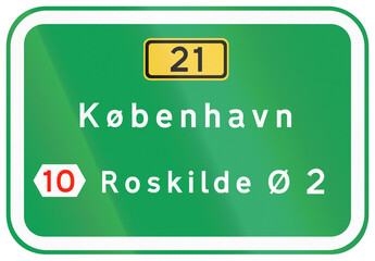 Danish Motorway Road Sign