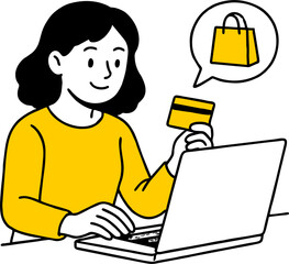 E-commerce concept illustrations. Set of flat design vector illustrations of  women in activities of online shopping, ecommerce, sale, product order and delivery