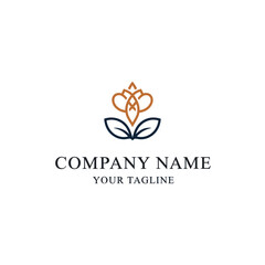Elegant logo design featuring a stylized flower, ideal for a company or brand.