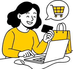 E-commerce concept illustrations. Set of flat design vector illustrations of  women in activities of online shopping, ecommerce, sale, product order and delivery