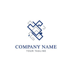 Obraz premium Abstract logo design featuring intersecting lines and shapes, creating a modern and sophisticated corporate identity.