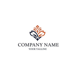 Elegant logo design featuring abstract stylized leaves and floral elements in warm earthy tones, suitable for branding.