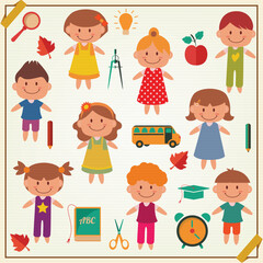 vector-back-to-school-set
