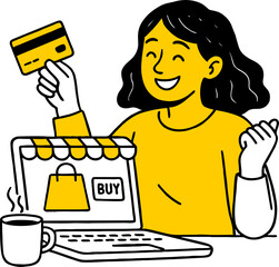 E-commerce concept illustrations. Set of flat design vector illustrations of  women in activities of online shopping, ecommerce, sale, product order and delivery