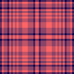 Form texture background seamless, retail textile fabric pattern. Mat check plaid tartan vector in red and pink colors.