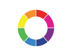 Obraz premium A colorful rainbow circle spectrum. It's a ring featuring rainbow bands in seven colors of the spectrum and visible light: red, orange, yellow, green, blue, indigo, and violet.