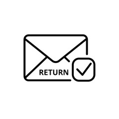 Return mail envelope with check mark isolated on transparent background