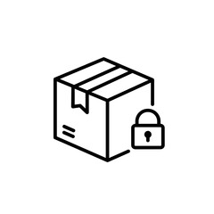 Mail package with lock isolated on transparent background
