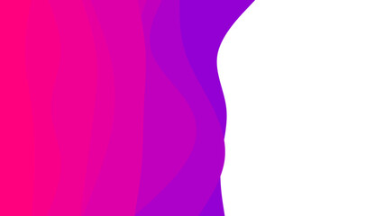 Modern abstract background featuring vibrant pink and purple gradient waves flowing into a clean white space. Ideal for technology, branding, presentations, or creative design projects.
