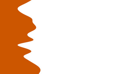 Abstract orange wavy border on a clean white background, offering ample copy space for graphic design, presentations, and branding.