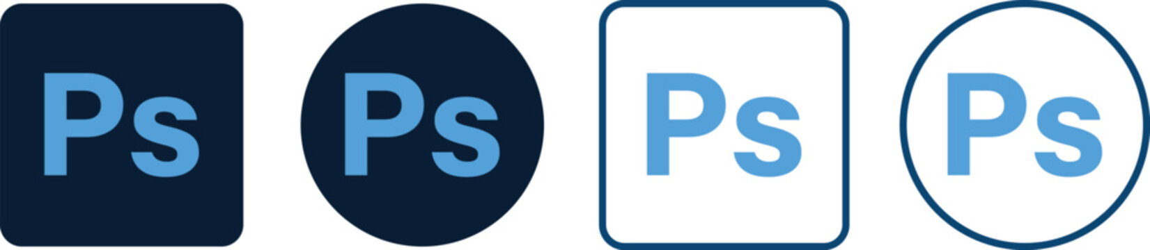 photoshop logo icon. adobe product symbol. Creative graphic design platform branding symbol. Popular graphic design platform
