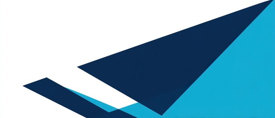 Fototapeta premium Blue Minimalist Flat Geometric Banner Background, Ample Negative Space for Text Overlay, Clean and Modern Design Element