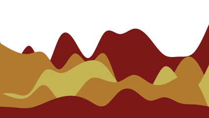 Abstract layered landscape with undulating hills in warm maroon, olive, and ochre tones, suitable for graphic design, backgrounds, or nature-themed projects.