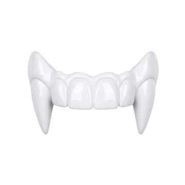 White plastic vampire fangs for halloween
