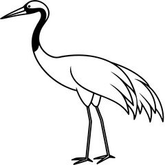 Obraz premium Crane line art vector