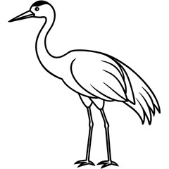 Crane line art vector
