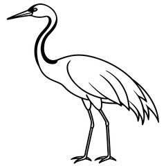 Crane line art vector