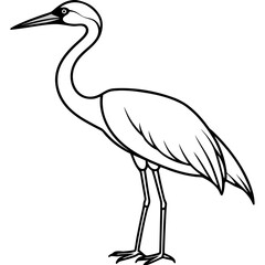 Crane line art vector