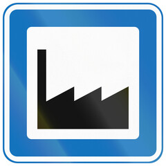 Fototapeta premium Danish service road sign - Industrial area