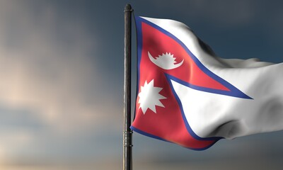 Nepal Flag - Country In South Asia (3D Render)